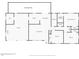 Detailed floor plan showcasing the layout with a covered patio, kitchen, living room, bedrooms, garage, and office at 1505 Valencia Ave, Daytona Beach, FL 32117