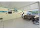 Covered patio with wicker furniture, a TV, and space for entertaining at 1505 Valencia Ave, Daytona Beach, FL 32117
