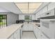 Well-lit kitchen with white cabinetry, modern appliances, and a view to the backyard at 950 Pineapple Rd, South Daytona, FL 32119