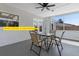 This covered patio offers a backyard view and dining and lounge area at 105 Bonita Pl, Ormond Beach, FL 32174