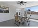 This covered patio offers a backyard view and dining and lounge area at 105 Bonita Pl, Ormond Beach, FL 32174