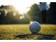 Golf ball next to the hole on a green course with the sun shining behind the golfer at 3029 Adrian Dr, Ormond Beach, FL 32174