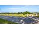 Long driveway to the home lined with posts, with lush green grass and tree-lined background at 23321 N Buckhill Rd, Howey In The Hills, FL 34737