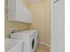 Laundry room with washer, dryer, cabinets and utility sink at 16984 Se 109Th Ave, Summerfield, FL 34491