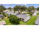Aerial view of a single-story home surrounded by well-maintained lawn and landscaping at 9215 Se 177Th Simons Ln, The Villages, FL 32162
