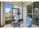 Screened patio with outdoor seating and views of the backyard at 1103 White Water Bay Dr, Groveland, FL 34736