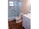 Bathroom with shower, toilet, and vanity at 14700 Se 94Th Ave, Summerfield, FL 34491