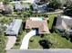 Aerial view showing the layout of the property, including the driveway and backyard pool at 213 Stevenage Dr, Longwood, FL 32779