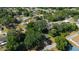 Aerial view showcasing a home nestled among mature trees in a tranquil residential neighborhood at 8566 Se 156Th Pl, Summerfield, FL 34491