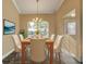 Nicely staged dining room with wood table, upholstered chairs, and decorative artwork at 27303 Gingerbread Pl, Leesburg, FL 34748