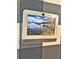 Close-up of a wall-mounted security camera displaying a scenic lakeside view at 1771 Henin Cir, Tavares, FL 32778