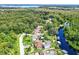 Aerial view of homes along a waterway with lush greenery at 28432 Tammi Dr, Tavares, FL 32778