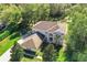 Stunning aerial of home with large yard and surrounding trees for privacy at 24126 Plymouth Hollow Cir, Sorrento, FL 32776