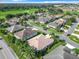 Aerial view of house and neighborhood with golf course in background at 2673 Beckett Run, The Villages, FL 32162