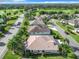 Aerial view of house and neighborhood with golf course in background at 2673 Beckett Run, The Villages, FL 32162