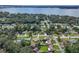 Wide aerial showcasing property location and neighborhood by the lake at 326 N Sunset Dr, Mount Dora, FL 32757