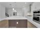 Modern kitchen with white cabinets, stainless steel appliances, and an expansive island at 15615 Vetta Dr, Montverde, FL 34756