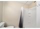 Small bathroom with a shower stall at 547 Richburg St, The Villages, FL 32162