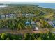 Beautiful aerial view showcases the sprawling property with lush greenery and waterfront access at 16909 Crete Way, Bella Collina, FL 34756