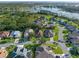 Picturesque aerial view of homes nestled among lush trees and green lawns near a scenic lake at 22204 Caledonia Dr, Leesburg, FL 34748