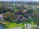 Aerial shot showing surrounding nature, water, and neighborhood at 22204 Caledonia Dr, Leesburg, FL 34748