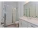 Modern bathroom with white cabinets and a walk-in shower at 14421 Crest Palm Ave, Windermere, FL 34786