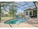 Relaxing pool and patio area with screened enclosure, perfect for outdoor enjoyment at 1148 Calloway Cir, Clermont, FL 34711