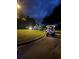 Decorative golf carts lined up in a community for a nighttime event at 34045 Alameda Dr, Sorrento, FL 32776