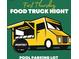 Flyer advertising a First Thursday Food Truck Night at 34045 Alameda Dr, Sorrento, FL 32776