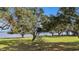 Large backyard and lakefront with mature trees draped in Spanish moss at 38230 Yale Cir, Leesburg, FL 34788