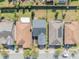 Aerial view of the neighborhood, highlighting the home's backyard and surrounding landscape at 504 Narrow View Ln, Groveland, FL 34736