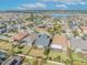 Aerial view of the neighborhood, showcasing the residential area and nearby lake at 504 Narrow View Ln, Groveland, FL 34736