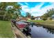 Boat docked at waterfront property with canal view at 530 Mar Nan Mar Place, Clermont, FL 34711