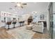 Modern kitchen with island and breakfast bar at 537 Narrow View Ln, Groveland, FL 34736