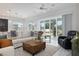 Bright living room with sectional sofa and access to the screened porch at 3606 Adamsville Ave, The Villages, FL 32163