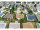 Aerial view showcasing the neighborhood, highlighting the homes and landscaping at 17848 Se 87Th Bourne Ave, The Villages, FL 32162