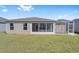 Well-maintained backyard featuring a sunroom and screened-in patio at 320 Zingale Ln, The Villages, FL 32163