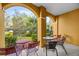 Private patio with seating and small yard view at 3615 Conroy Rd # 614, Orlando, FL 32839