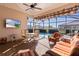 Relaxing screened-in pool area with patio furniture at 11038 Se 170Th Lane Rd, Summerfield, FL 34491