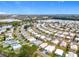 Aerial view of a 55+ community near a lake at 1559 Nassau Cir, Tavares, FL 32778