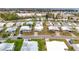 Aerial view of a 55+ community with waterfront access at 1559 Nassau Cir, Tavares, FL 32778