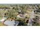 An aerial view of a home with a private fenced-in backyard, pool, and an additional structure on the property at 5640 Se 21St Ln, Ocala, FL 34480