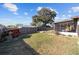 View of the backyard showing the lawn, shed and screen porch at 5640 Se 21St Ln, Ocala, FL 34480