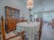 Bright dining room with wooden table and chairs, features a lovely lace tablecloth at 16914 Se 96Th Chapelwood Cir, The Villages, FL 32162