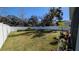 Lush, green backyard with well-maintained lawn and privacy fence, perfect for outdoor activities at 1710 Summer Rose Dr, Mount Dora, FL 32757