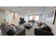 Stylish living room featuring modern furniture, hardwood floors, and plenty of space for entertaining and relaxing at 1710 Summer Rose Dr, Mount Dora, FL 32757