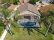 Aerial view of house with pool and backyard at 223 Knollwood Dr, Davenport, FL 33837