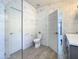 Clean bathroom with toilet and shower at 223 Knollwood Dr, Davenport, FL 33837