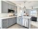 Modern kitchen with gray cabinets and stainless steel appliances at 223 Knollwood Dr, Davenport, FL 33837