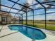 Relaxing screened pool and lanai with open view at 223 Knollwood Dr, Davenport, FL 33837